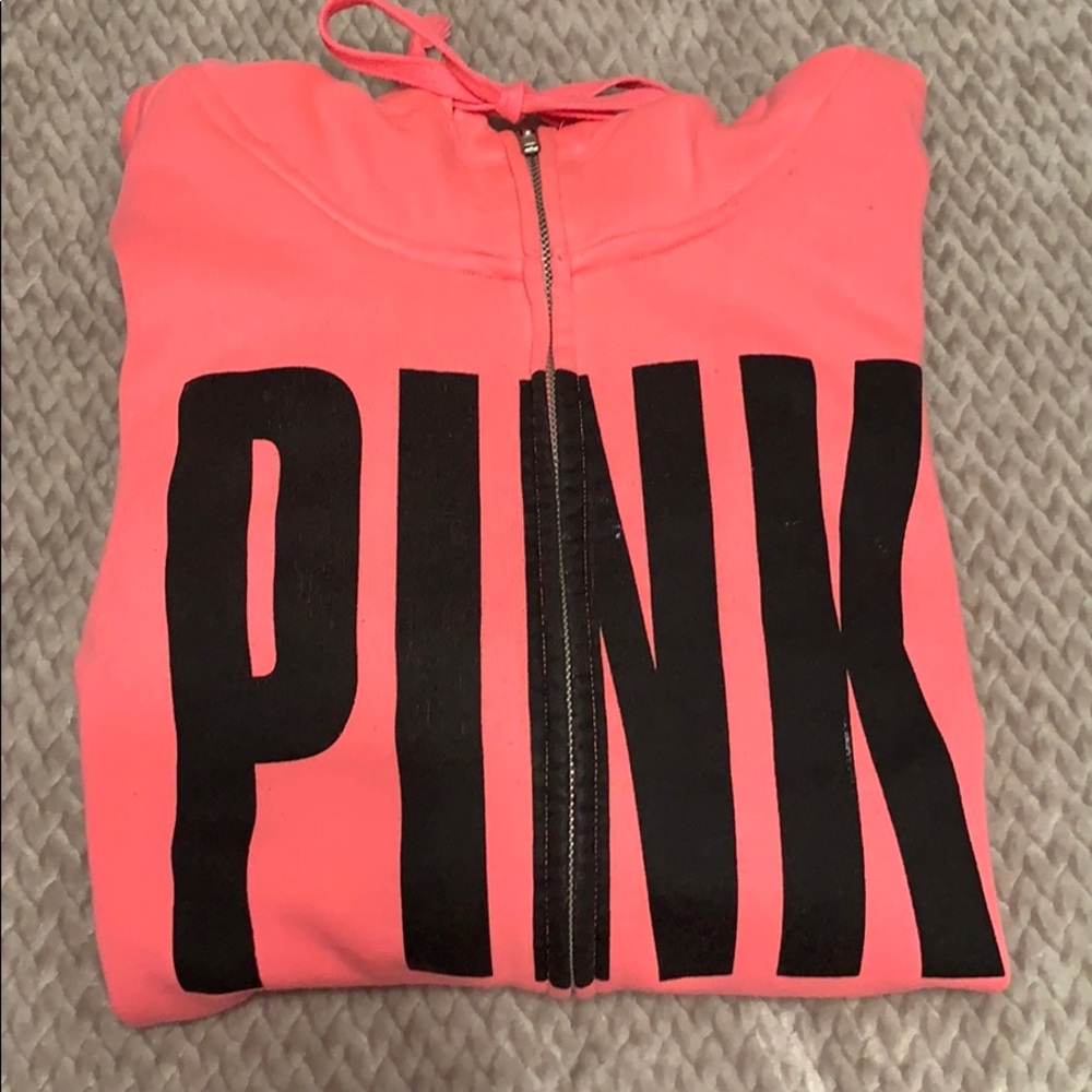 PINK zip up hoodie size small